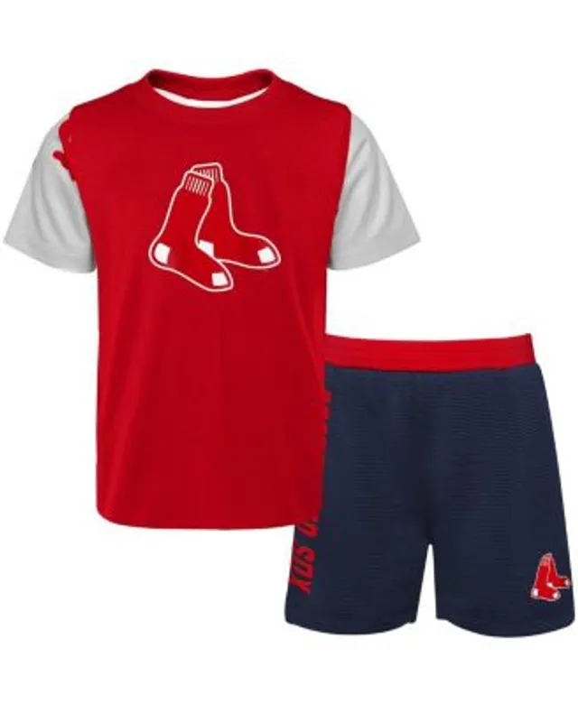 Outerstuff Toddler Boys and Girls Red Heather Gray Chicago Cubs Two-Piece  Groundout Baller Raglan T-shirt Shorts Set