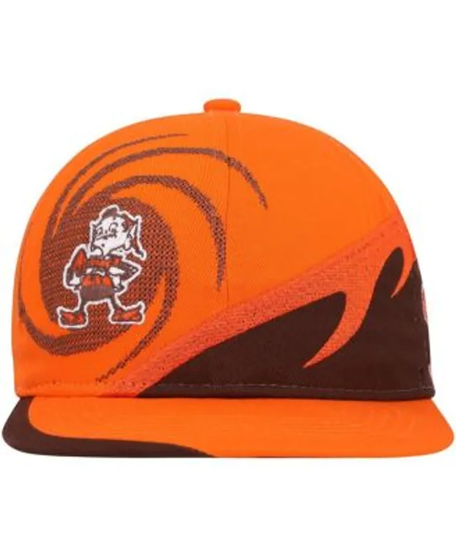 Youth New Era Brown/Orange Cleveland Browns 2021 NFL Sideline Sport  Historic Pom Cuffed Knit Hat