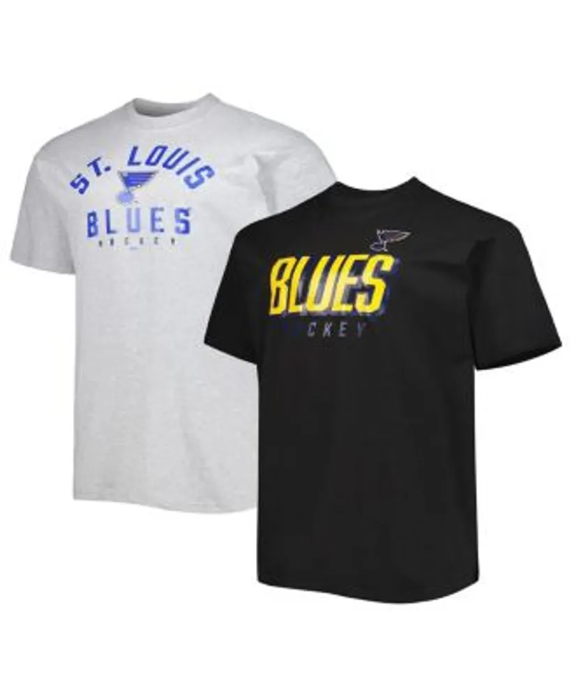 Profile Men's Black, Heather Gray St. Louis Blues Big and Tall Two-Pack T- shirt Set