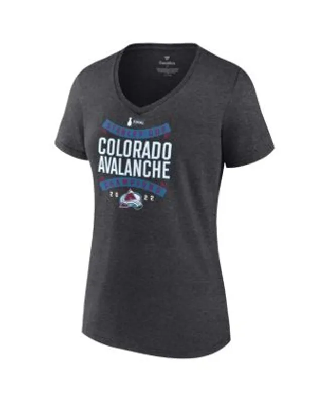 Girls Youth Fanatics Branded Heathered Charcoal Colorado Avalanche 2022 Stanley Cup Champions Locker Room T-Shirt