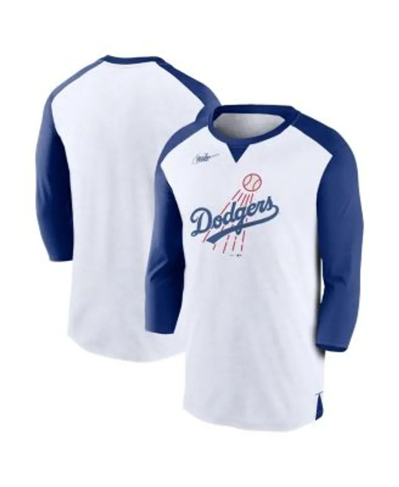 Atlanta Braves Nike Rewind 3/4-Sleeve T-Shirt - White/Royal