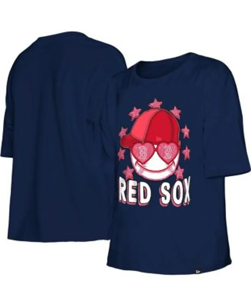 New Era Girls Youth Navy Boston Red Sox Team Half Sleeve T-shirt