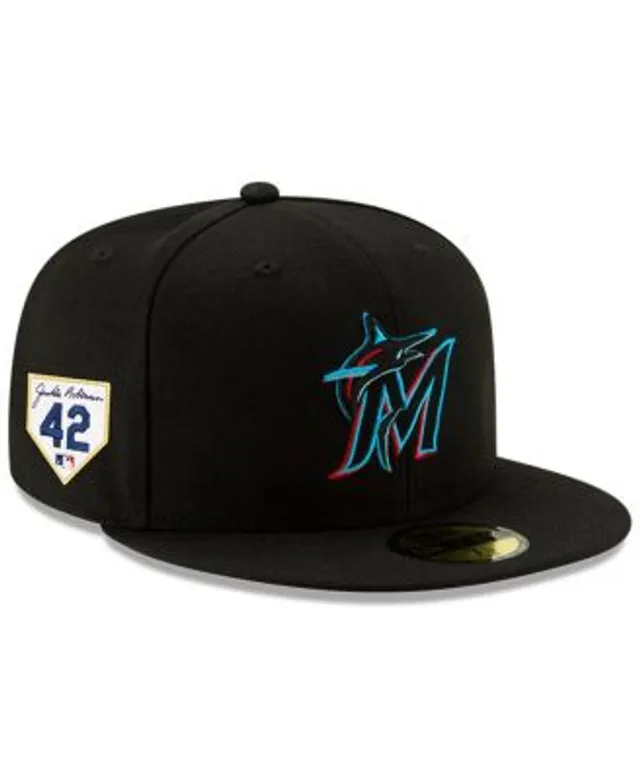 Miami Marlins New Era Arch 59FIFTY Fitted Hat - Black