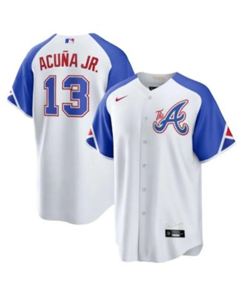Nike Mens Ronald Acuna Jr Braves Replica Player Jersey In Gray/gray