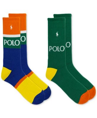 Men's Logo Stripe Crew Socks,  2-Pack