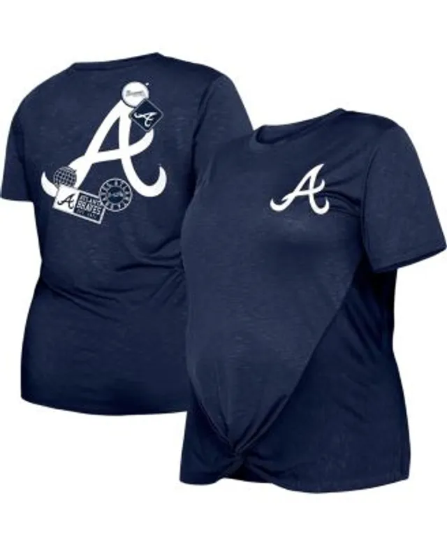 Women's New Era Navy Atlanta Braves 2022 Gold Program Plus Size T-Shirt