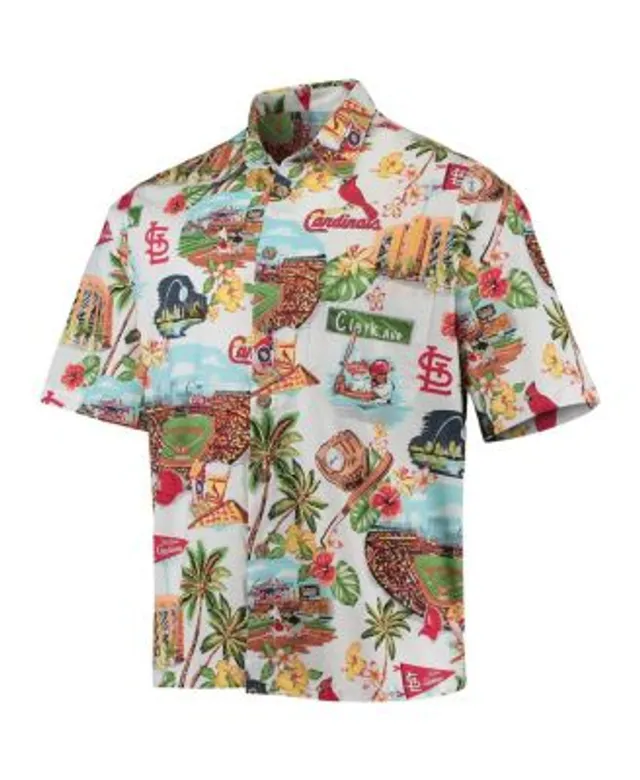 Reyn Spooner Youth St. Louis Cardinals scenic Button-Down Shirt - White - S (Small)