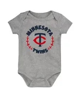 Newborn & Infant Navy/White/Heather Gray New York Yankees Biggest Little Fan 3-Pack Bodysuit Set