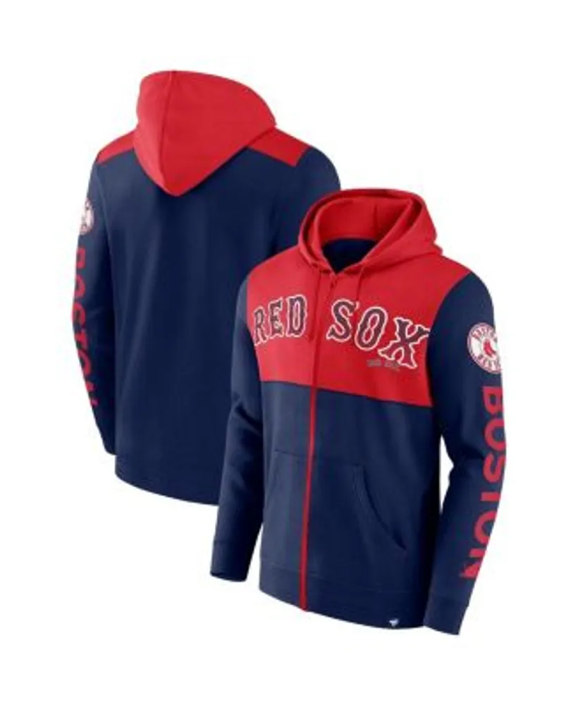 Youth Boston Red Sox Navy Wordmark Full-Zip Fleece Hoodie