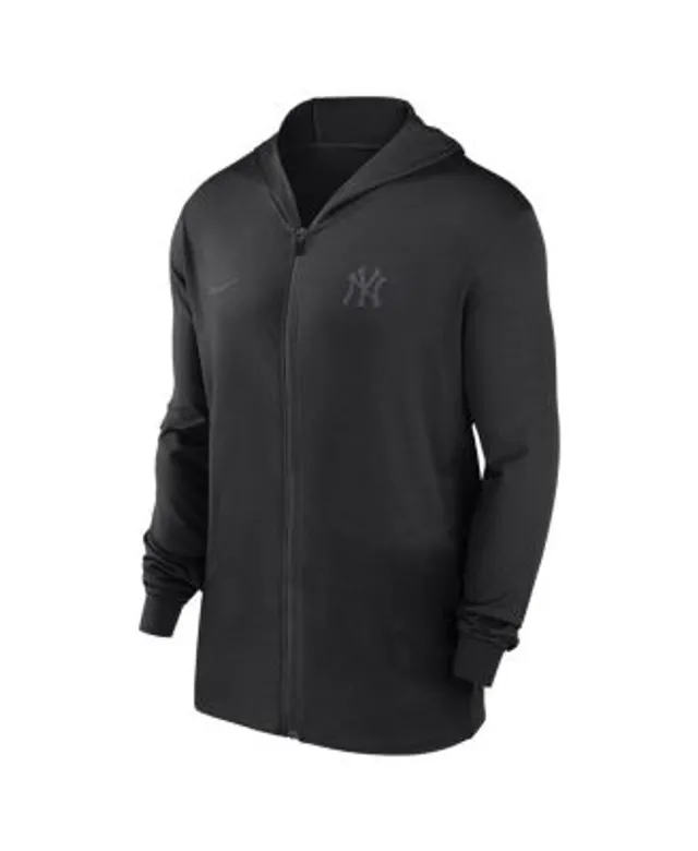 Men's Nike Navy/Gray New York Yankees Authentic Collection Performance Raglan Full-Zip Hoodie