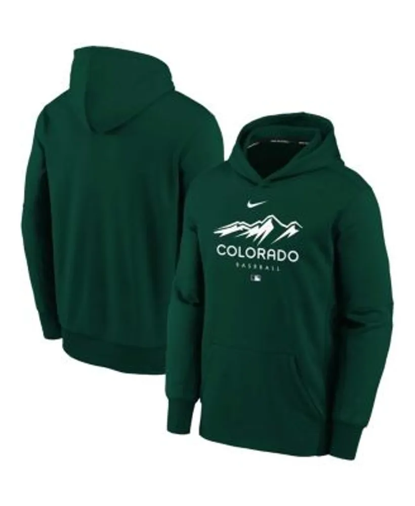 Nike Youth Boys and Girls Hunter Green Colorado Rockies City Connect  Performance Pullover Hoodie