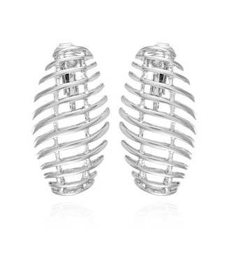 Silver-Tone Clip-On Stud Earrings