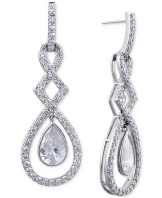 Giani Bernini Mother of Pearl & Cubic Zirconia Dangle Hoop Earrings in 18k  Gold-Plated Sterling Silver, Created for Macy's