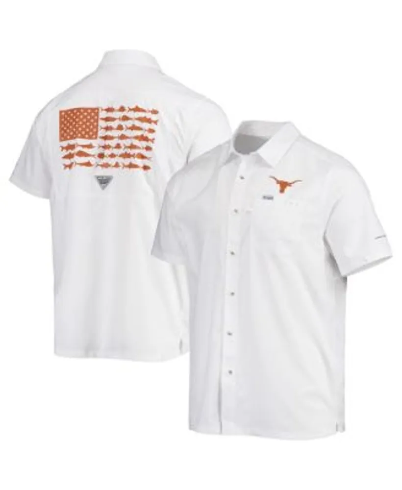 Men's Columbia Gray Texas Longhorns Super Slack Tide Button-Up Shirt