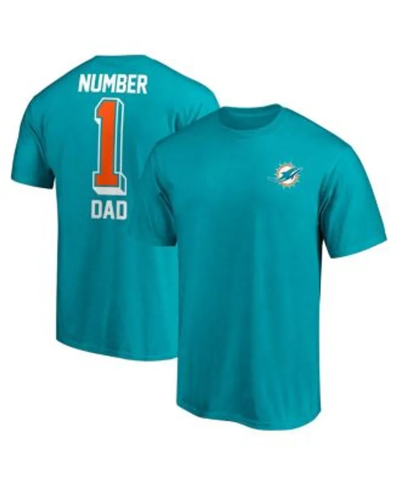 Men's Fanatics Branded Aqua Miami Dolphins #1 Dad T-Shirt