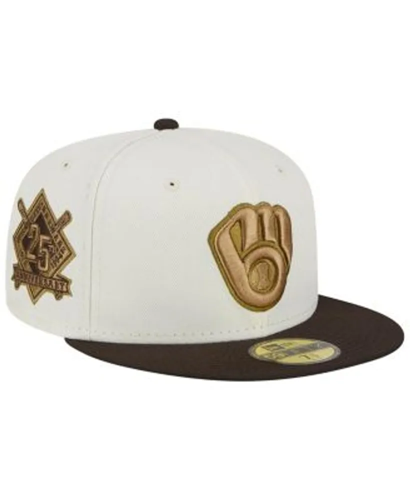 Men's New Era Red Milwaukee Brewers White Logo 59FIFTY Fitted Hat