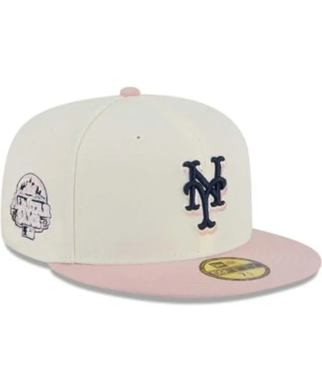 Men's New Era Cream/Pink Boston Red Sox Chrome Rogue 59FIFTY Fitted Hat
