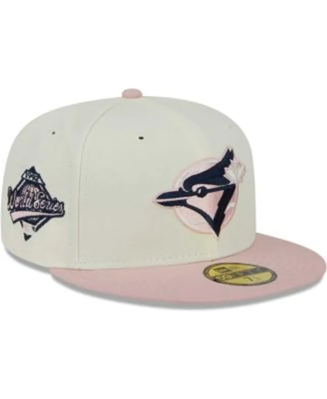 New Era Men's White, Pink Atlanta Braves Chrome Rogue 59FIFTY Fitted Hat