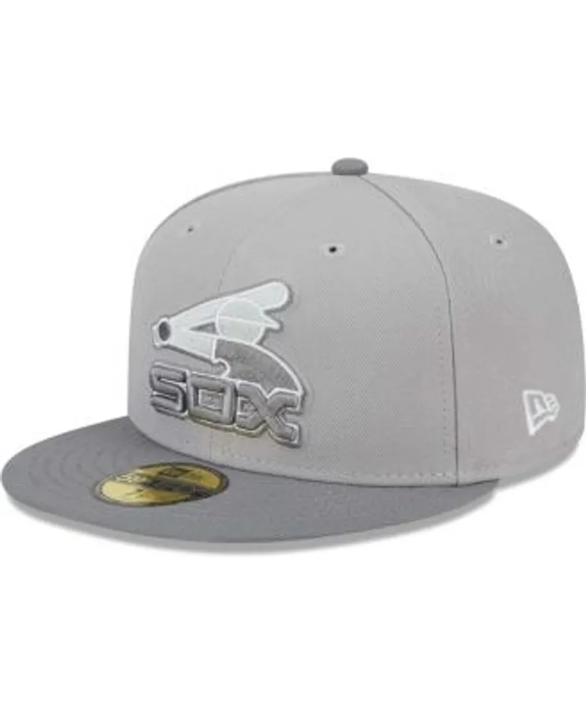 New Era Men's Gray Chicago White Sox Throwback Logo Green Undervisor  59FIFTY Fitted Hat