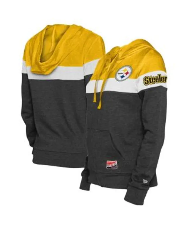 Steelers Women's Erin Andrews Colorblock Full Zip Fleece Hoodie - XXL