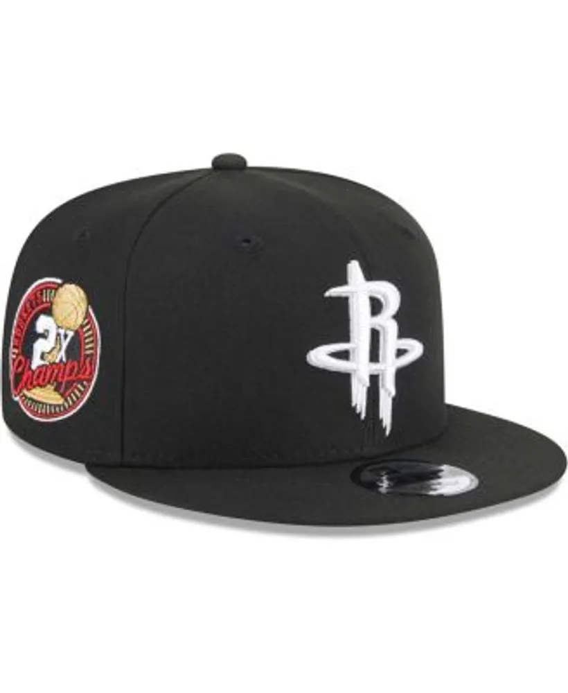 New Era Men's Black Houston Rockets 2-Time Champions Commemorative Side  Patch 9FIFTY Snapback Hat