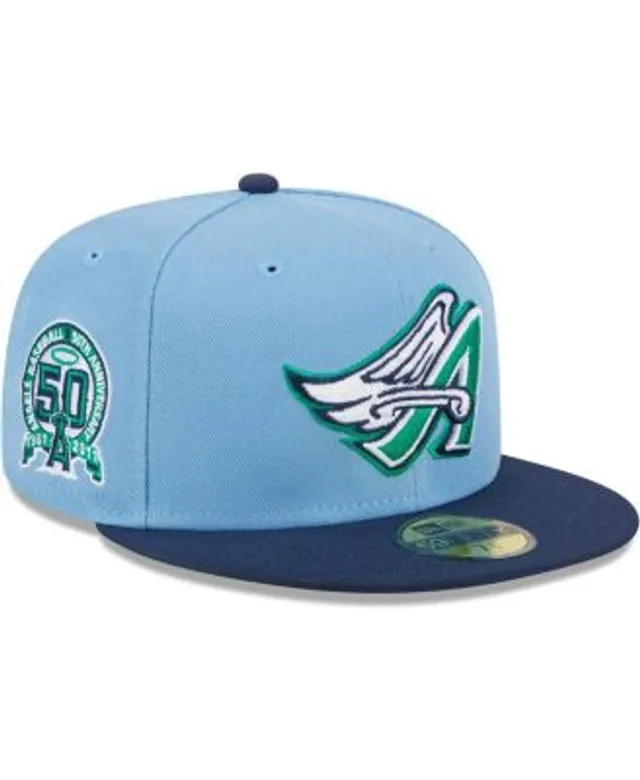 New Era Men's New Era Light Blue/Navy Los Angeles Angels Green Undervisor  59FIFTY Fitted Hat