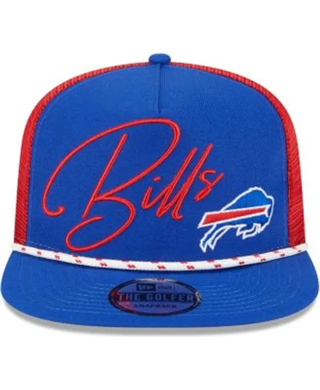 New Era Men's Royal Buffalo Bills Script Trucker 9FIFTY Snapback Hat