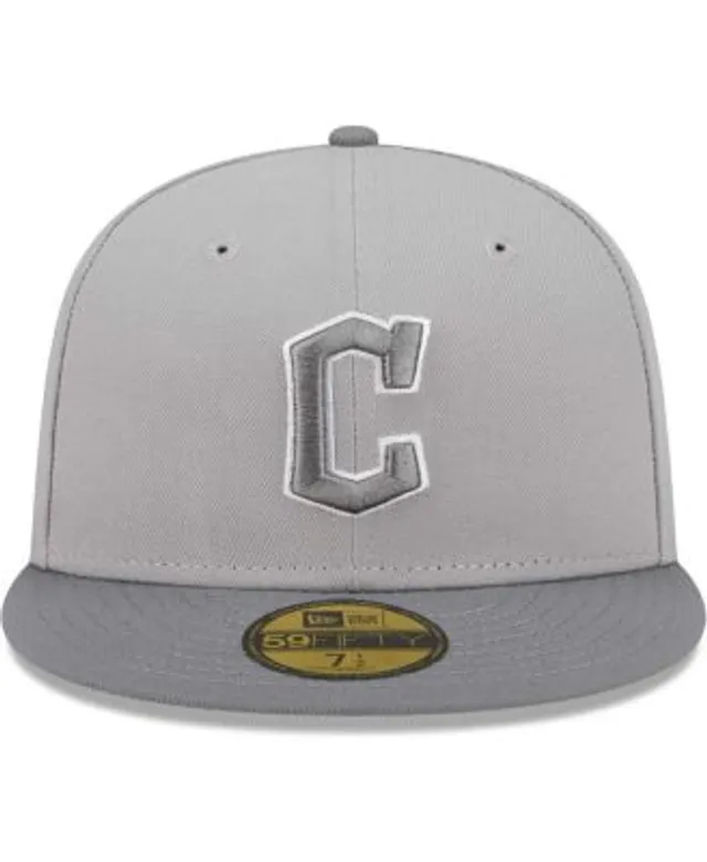 Men's Cleveland Guardians New Era Gray/Black Logo Undervisor 59FIFTY Fitted  Hat