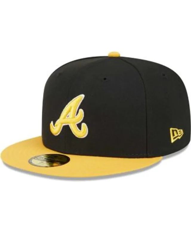 New Era Men's Black, Gold Atlanta Braves 59FIFTY Fitted Hat