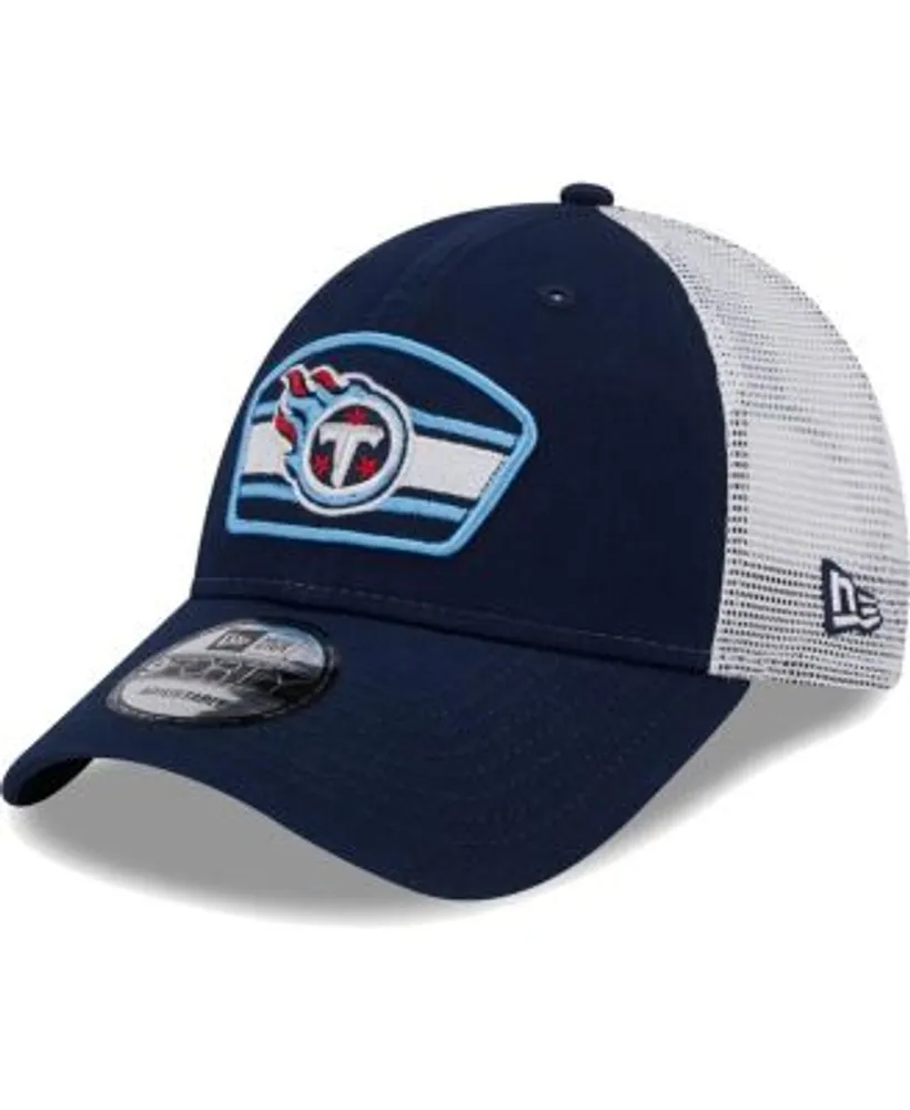 New Era Navy/White Tennessee Titans Logo Patch Trucker 9FORTY Snapback Hat