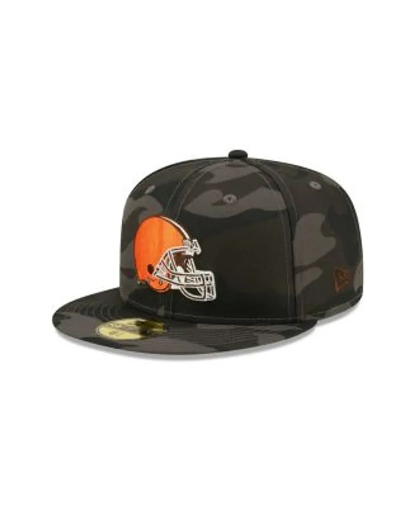 Men's New Era Cream/Brown Cleveland Browns 2022 Sideline 59FIFTY Fitted Hat