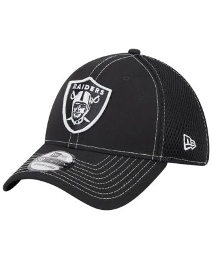 New Era Men's Black Las Vegas Raiders Team Neo Pop 39THIRTY Flex Hat