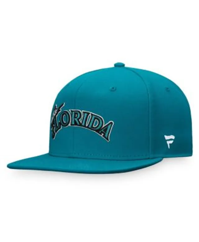 Men's Florida Marlins New Era Natural/Teal Cooperstown Collection