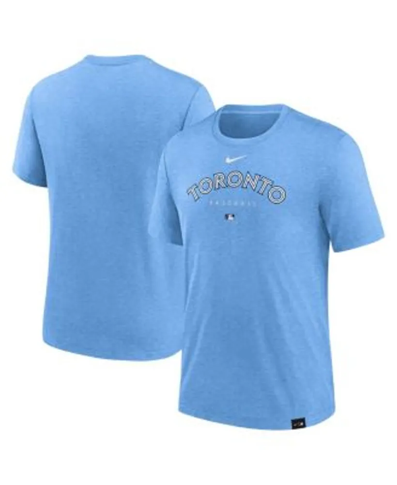 Nike Men's Heather Powder Blue Toronto Jays Authentic Collection Early Work  Tri-Blend Performance T-shirt