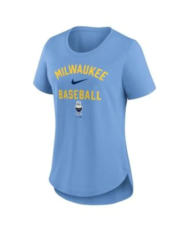 Women's Nike Powder Blue Milwaukee Brewers City Connect Tri-Blend T-Shirt