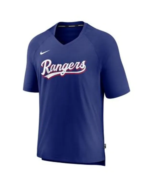 Nike Men's Royal Texas Rangers Authentic Collection Pregame Raglan  Performance V-Neck T-shirt