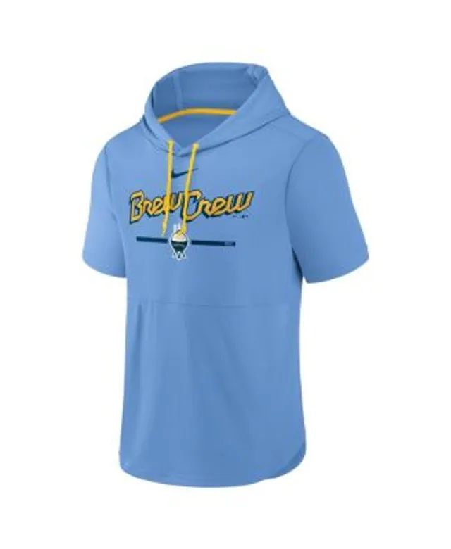 Nike Men's Light Blue Milwaukee Brewers City Connect Pregame Performance  Pullover Hoodie