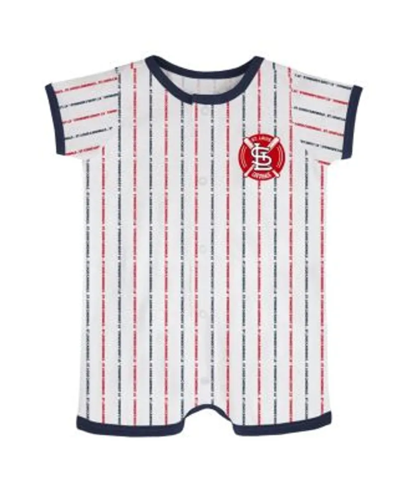 Infant White St. Louis Cardinals Pinstripe Power Hitter Coverall