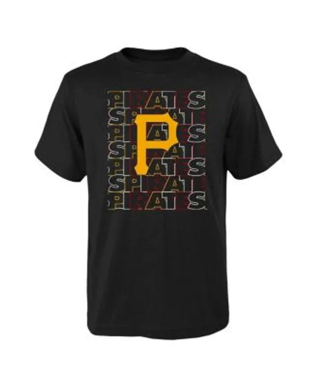 Outerstuff Youth Boys and Girls Black Pittsburgh Pirates Letterman T-shirt