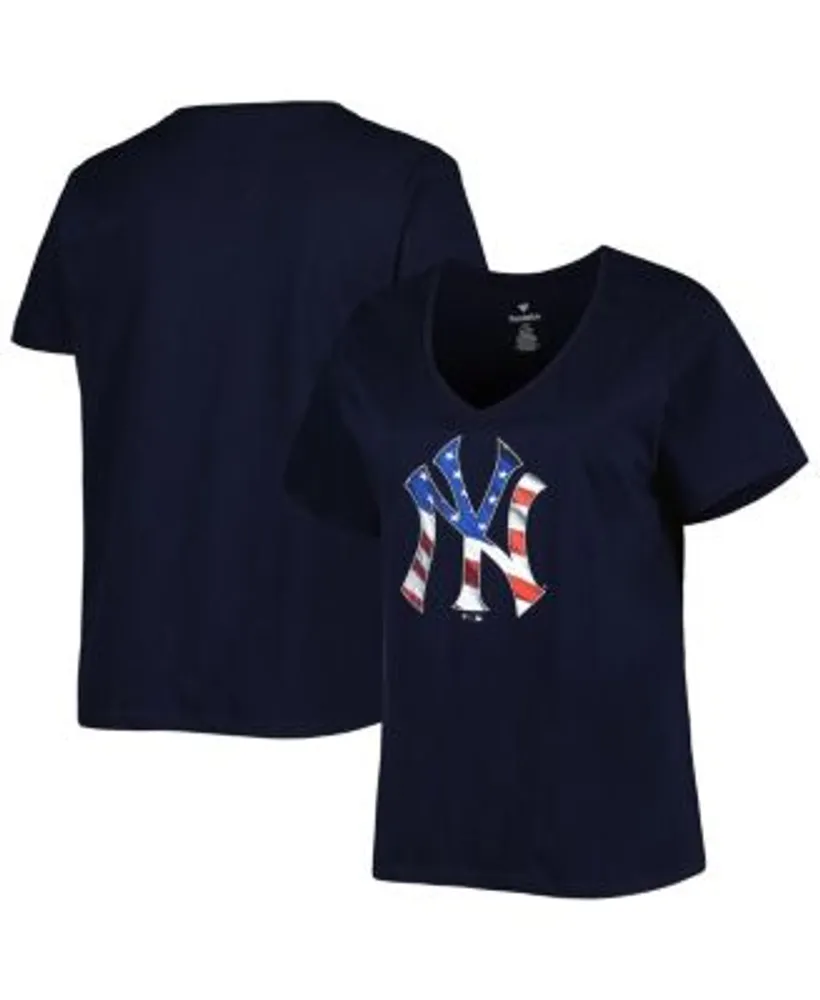 Profile Women's Navy New York Yankees Plus Americana V-Neck T-shirt