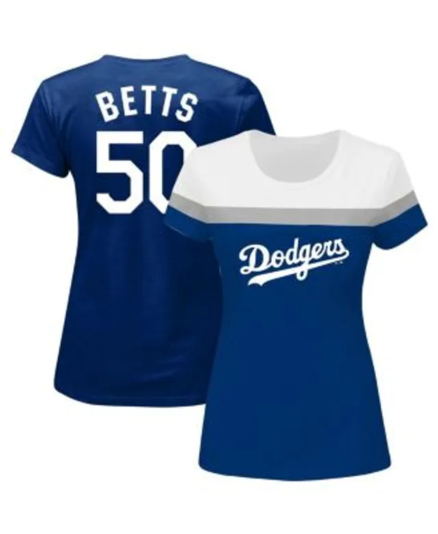 Women's Nike Mookie Betts Heathered Gray Los Angeles Dodgers Name & Number  T-Shirt