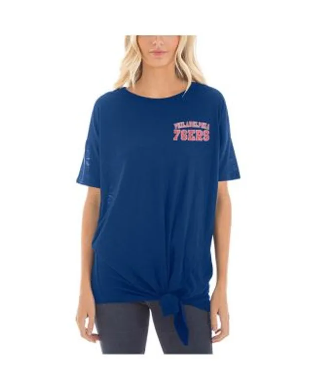 Boston Red Sox New Era Women's Slub Jersey Scoop Neck Side Tie T-Shirt - Navy