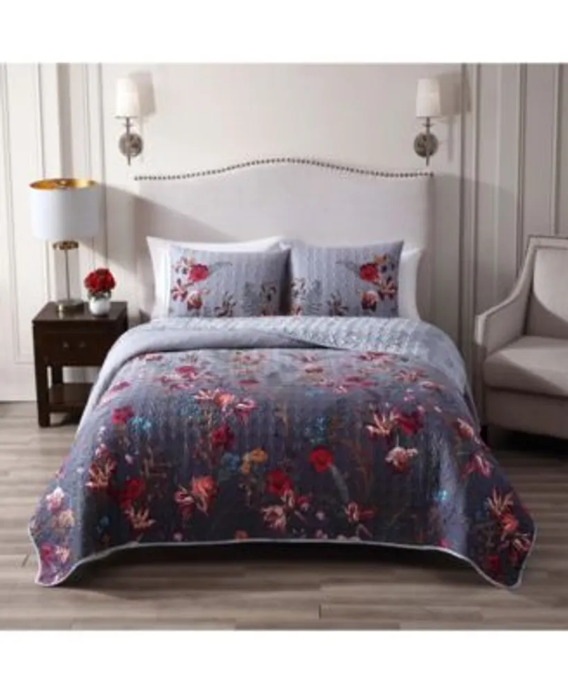 Bebejan Bloom 5 Piece Comforter Set, King, Purple, 100% Cotton, Reversible