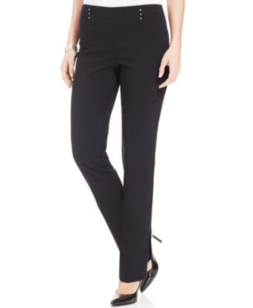 JM Collection Studded Pull-On Tummy Control Pants, Regular and Short  Lengths | Hawthorn Mall