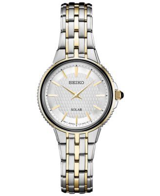 Seiko Women's Solar Essentials Two-Tone Stainless Steel Bracelet Watch 29mm  | Mall of America®