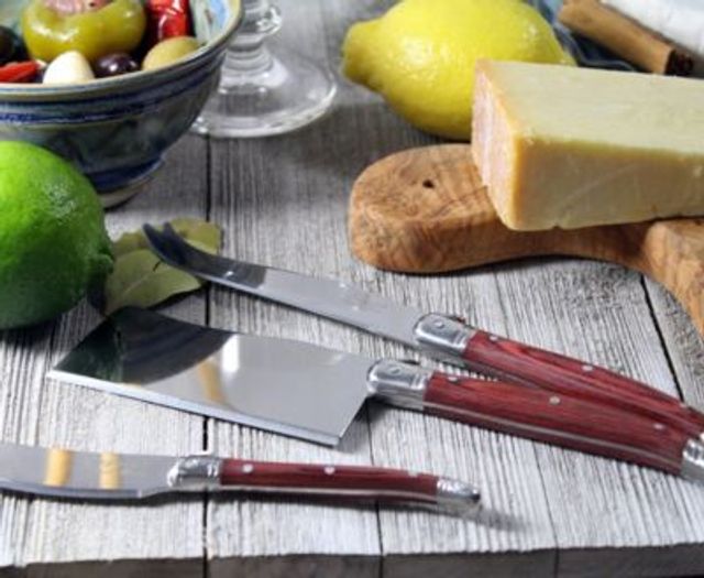 French Home 7 Piece Laguiole Jewel Colors Cheese Knife and