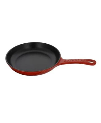 French Enameled Cast Iron Fry Pan with Cast Iron Handle, 8-inch