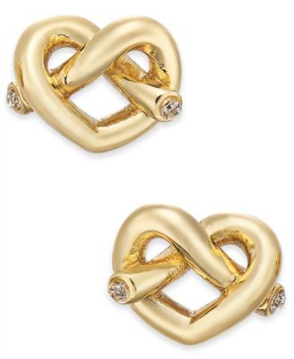  Crystal Accented Love Knot Stud Earrings