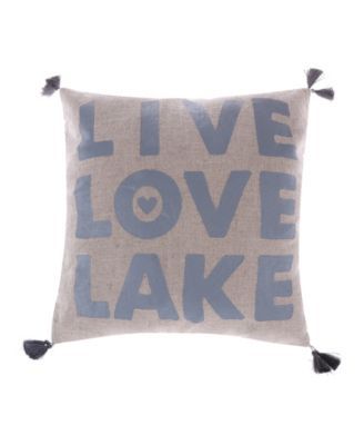 Home Live Love Lake Tasseled Decorative Pillow, 20" x 20"