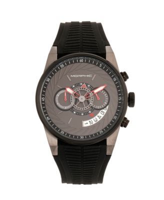 Quartz M72 Series, MPH7206, Black/Charcoal Chronograph Silicone Watch 43MM
